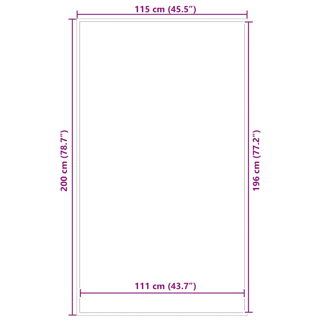 Zerbino Antracite 115x200 cm