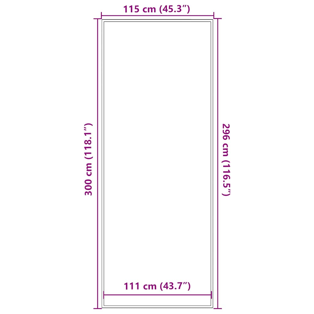 Zerbino Antracite 115x300 cm