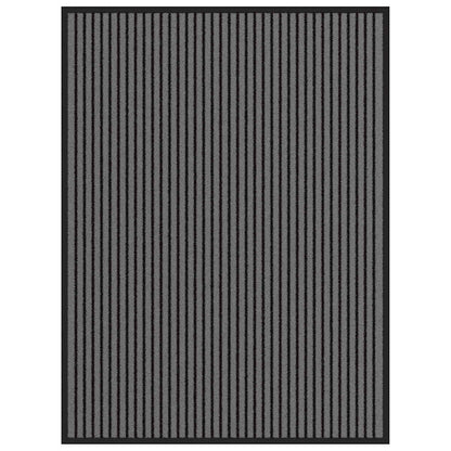 Zerbino a Strisce Nere e Grigie 90x120 cm