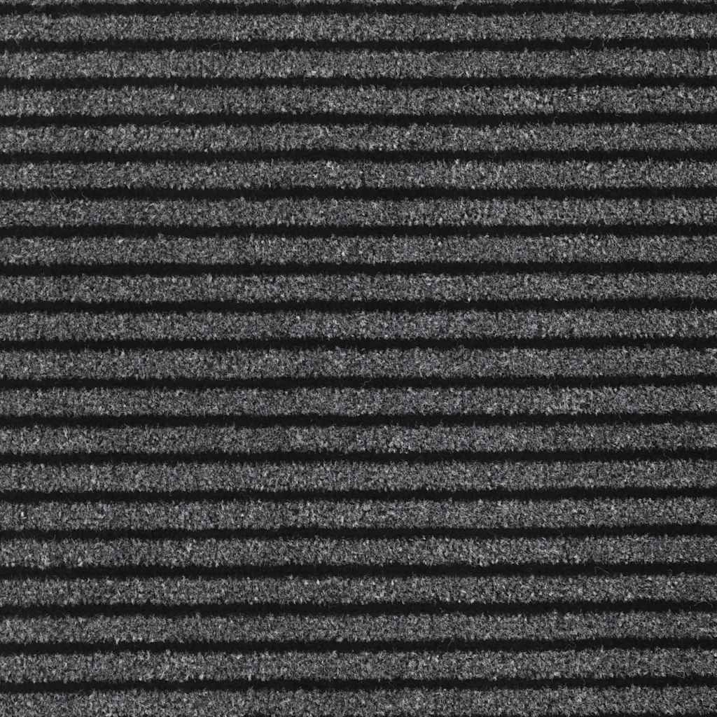 Zerbino a Strisce Nere e Grigie 90x120 cm