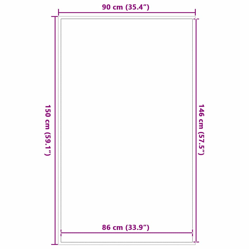 Zerbino Antracite 90x150 cm