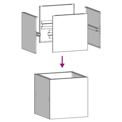 Fioriera Antracite 40x40x40 cm in Acciaio Laminato a Freddo