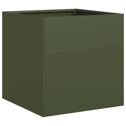Fioriera Verde Oliva 40x40x40 cm in Acciaio Laminato a Freddo