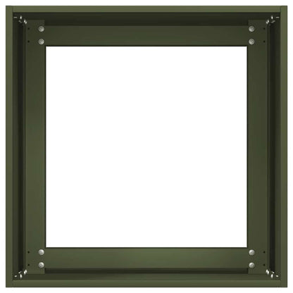 Fioriera Verde Oliva 40x40x40 cm in Acciaio Laminato a Freddo