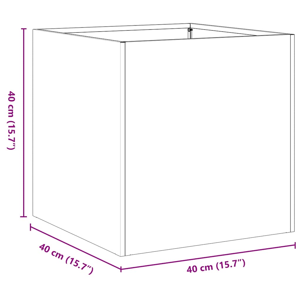 Fioriera 40x40x40 cm in Acciaio Inox