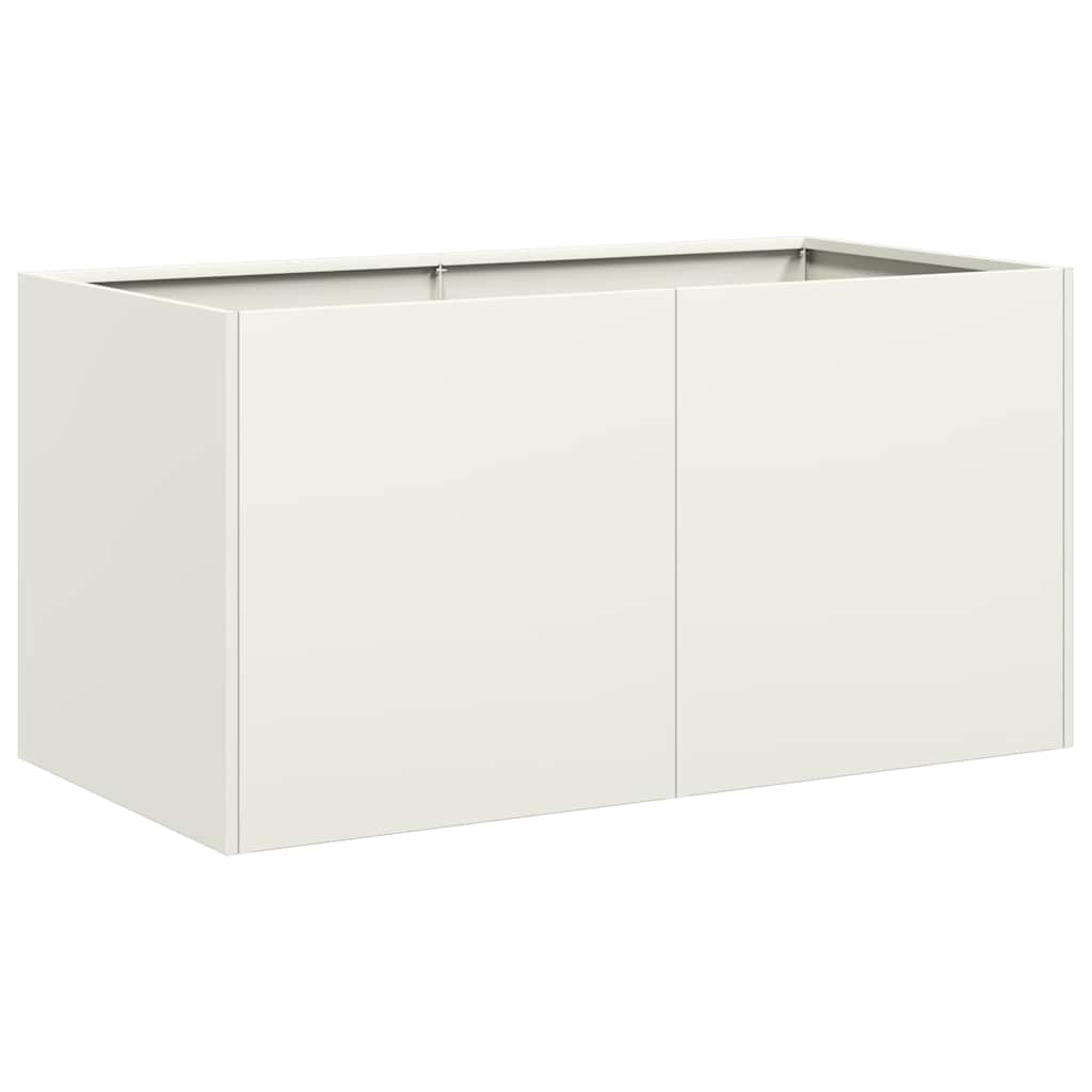 Fioriera Bianca 80x40x40 cm in Acciaio Laminato a Freddo