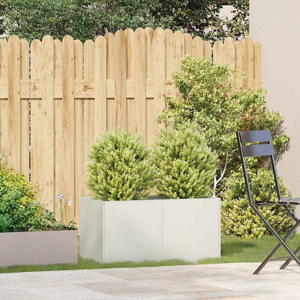 Fioriera Bianca 80x40x40 cm in Acciaio Laminato a Freddo