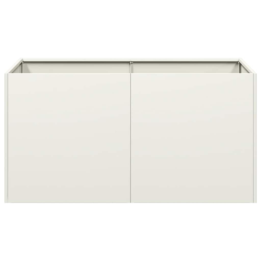 Fioriera Bianca 80x40x40 cm in Acciaio Laminato a Freddo