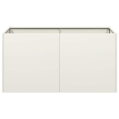 Fioriera Bianca 80x40x40 cm in Acciaio Laminato a Freddo