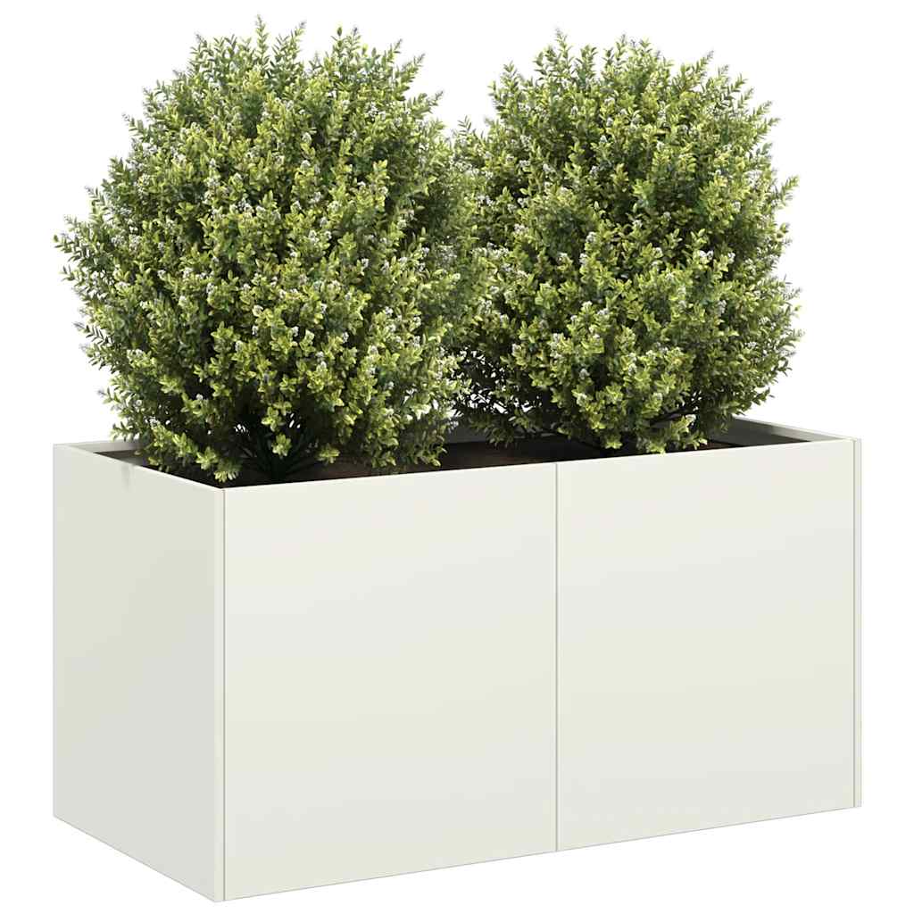 Fioriera Bianca 80x40x40 cm in Acciaio Laminato a Freddo