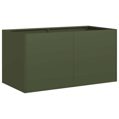 Fioriera Verde Oliva 80x40x40 cm in Acciaio Laminato a Freddo