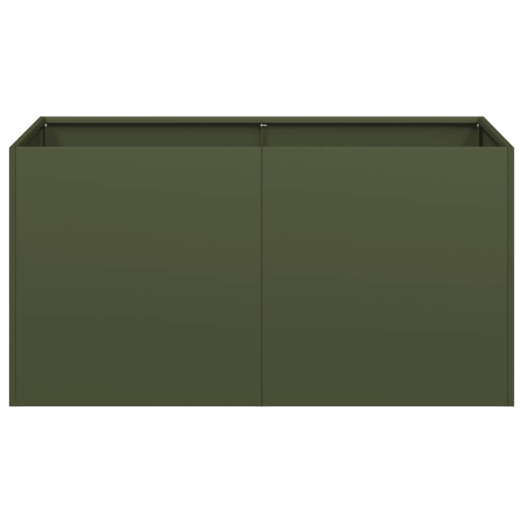 Fioriera Verde Oliva 80x40x40 cm in Acciaio Laminato a Freddo