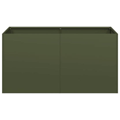 Fioriera Verde Oliva 80x40x40 cm in Acciaio Laminato a Freddo