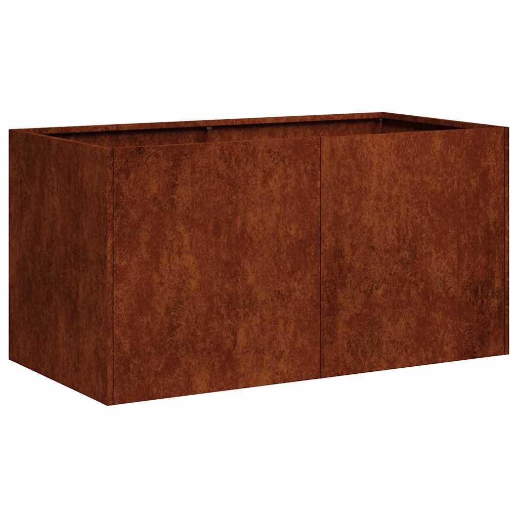 Fioriera Arrugginita 80x40x40 cm in Acciaio Corten