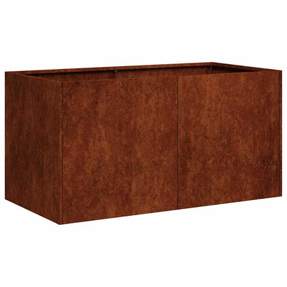 Fioriera Arrugginita 80x40x40 cm in Acciaio Corten