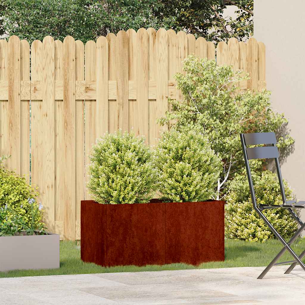 Fioriera Arrugginita 80x40x40 cm in Acciaio Corten
