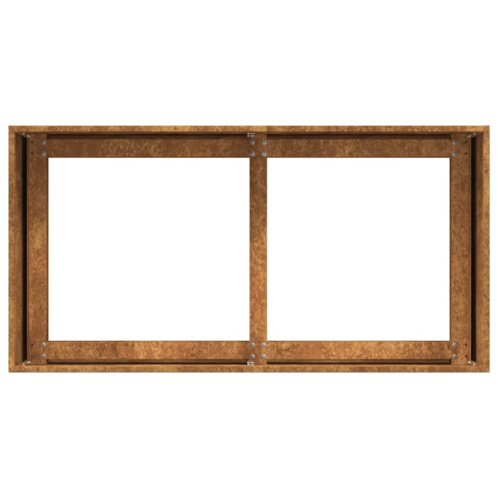 Fioriera Arrugginita 80x40x40 cm in Acciaio Corten