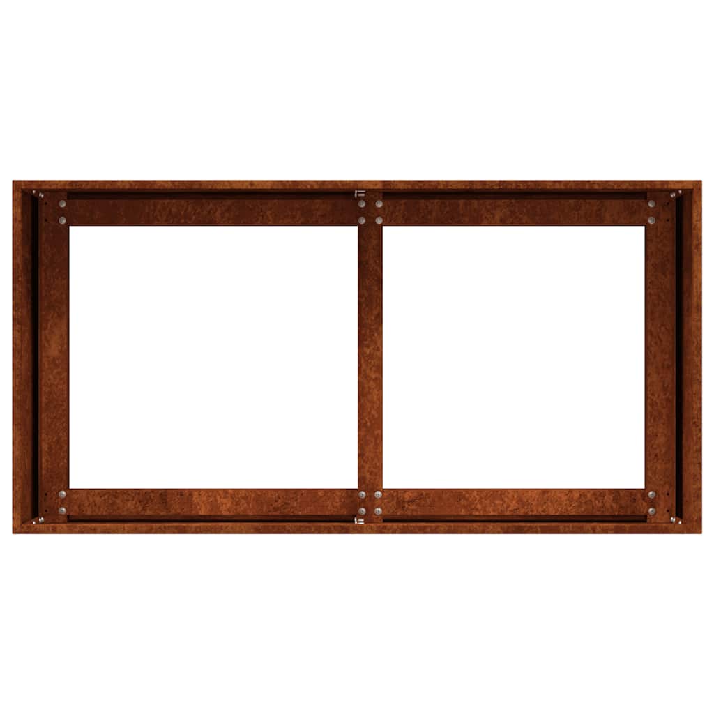 Fioriera Arrugginita 80x40x40 cm in Acciaio Corten