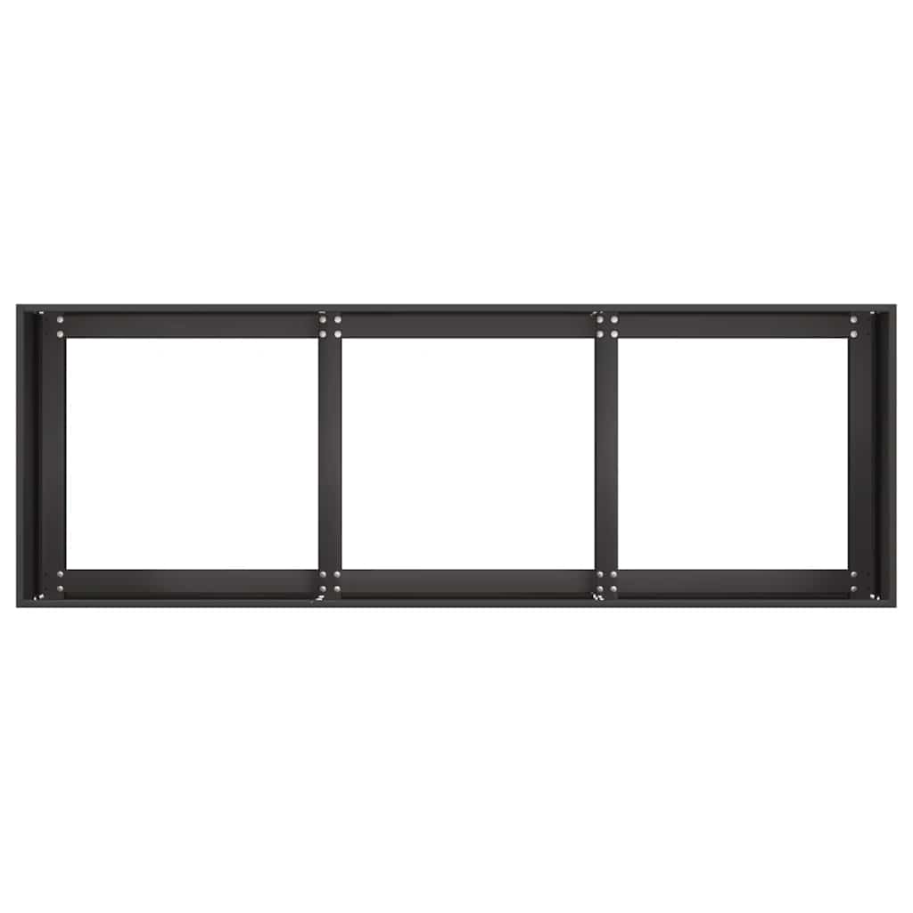 Fioriera Nera 120x40x40 cm Acciaio Laminato a Freddo