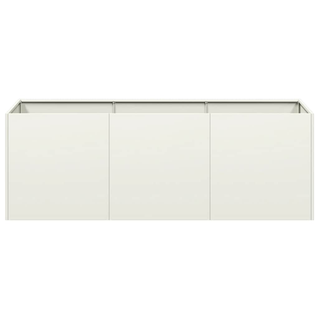 Fioriera Bianca 120x40x40 cm in Acciaio Laminato a Freddo