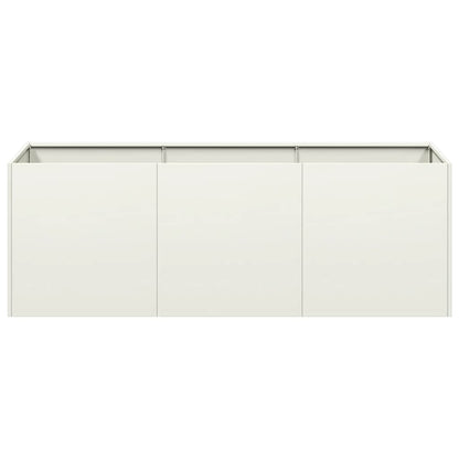 Fioriera Bianca 120x40x40 cm in Acciaio Laminato a Freddo