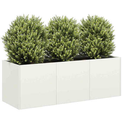 Fioriera Bianca 120x40x40 cm in Acciaio Laminato a Freddo