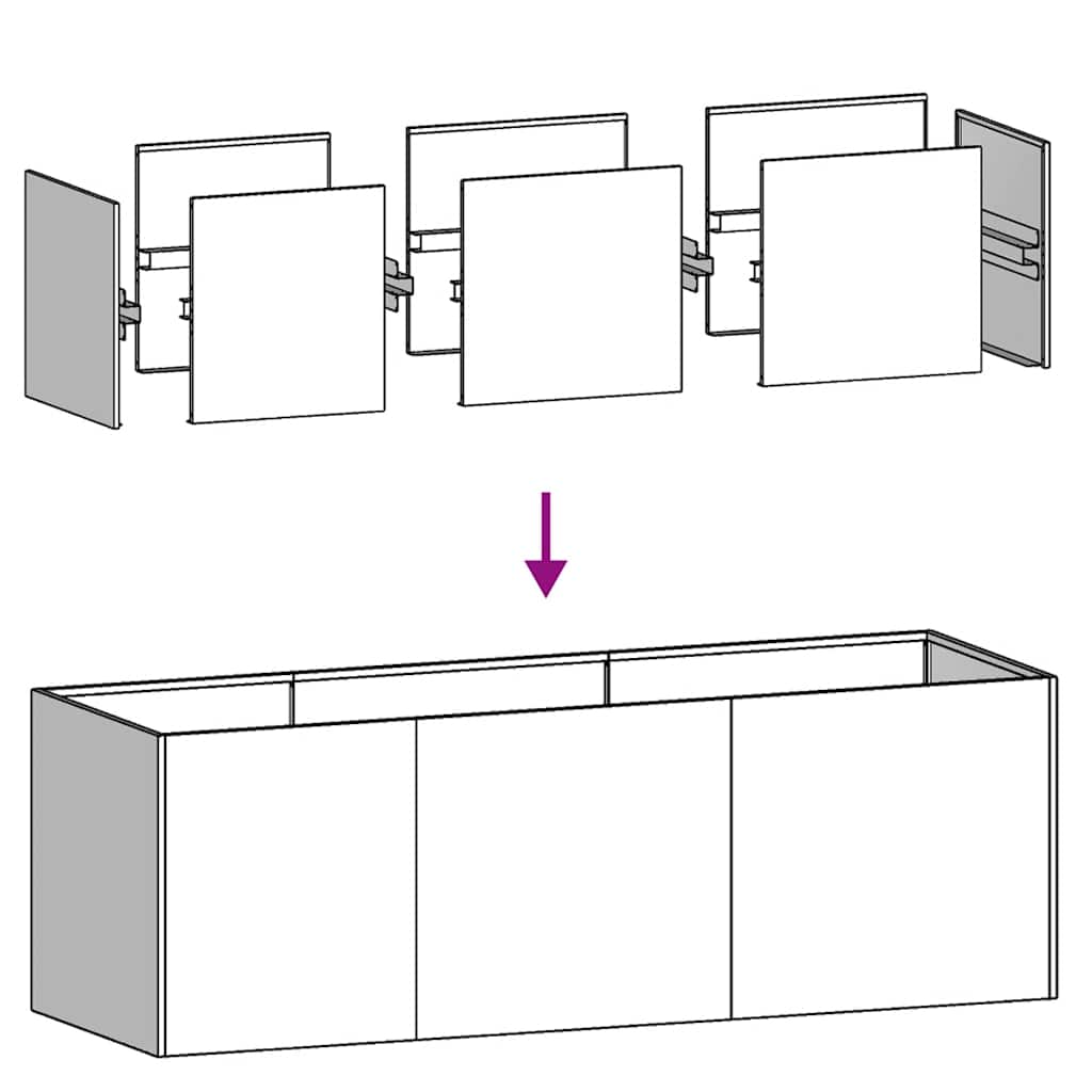 Fioriera Antracite 120x40x40 cm Acciaio laminato a freddo