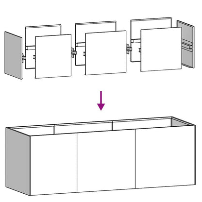 Fioriera Antracite 120x40x40 cm Acciaio laminato a freddo