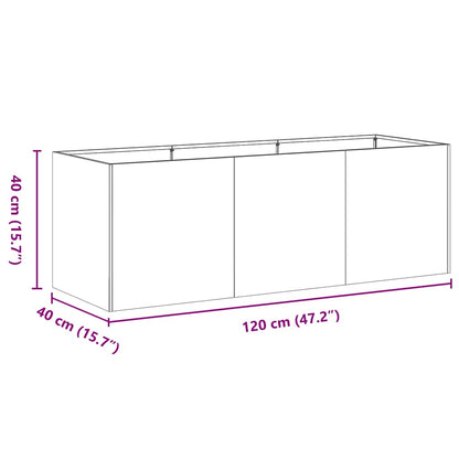 Fioriera Antracite 120x40x40 cm Acciaio laminato a freddo