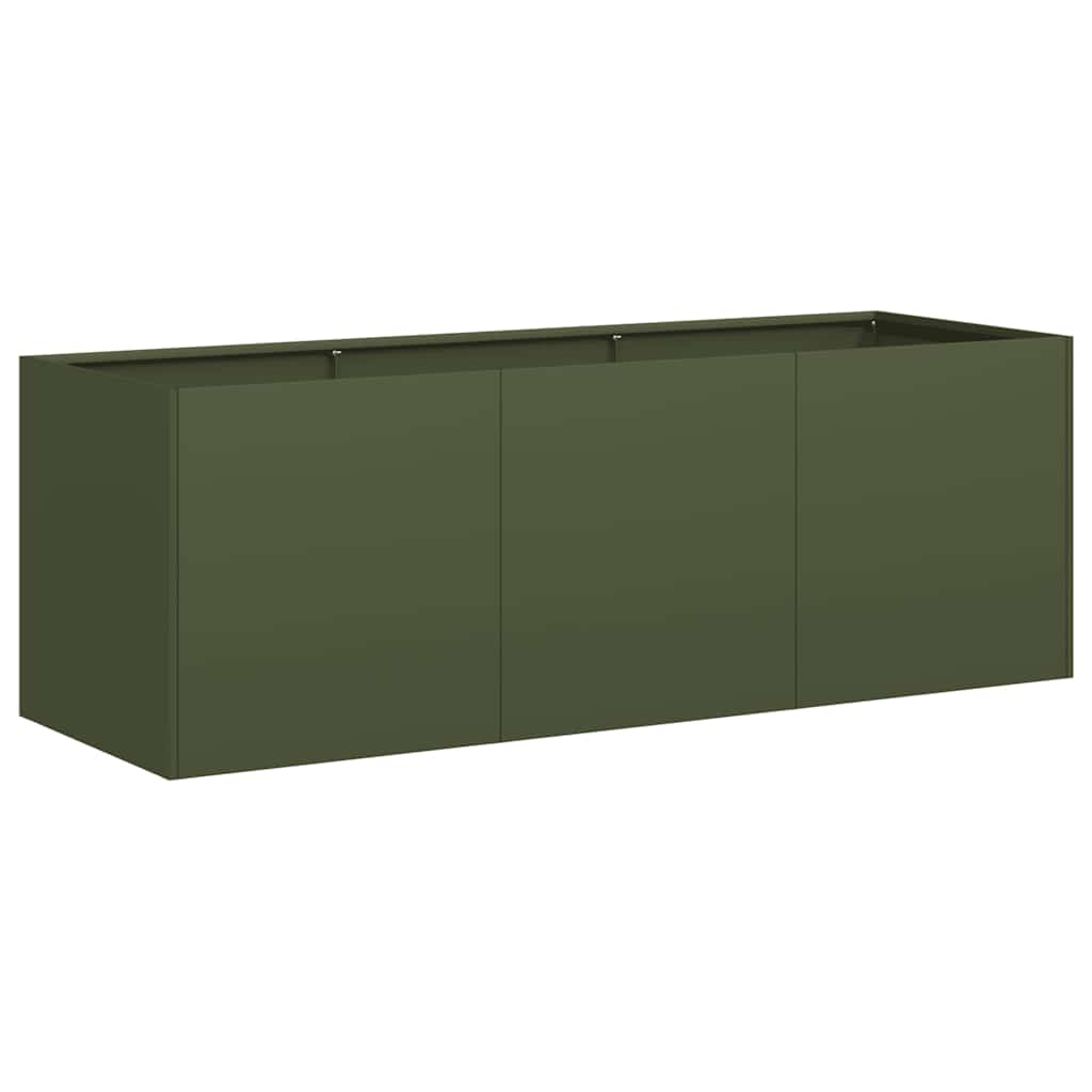 Fioriera Verde Oliva 120x40x40 cm in Acciaio Laminato a Freddo