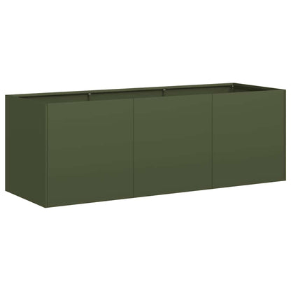 Fioriera Verde Oliva 120x40x40 cm in Acciaio Laminato a Freddo