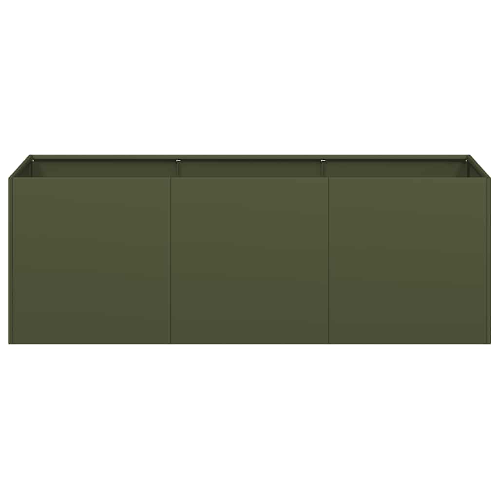 Fioriera Verde Oliva 120x40x40 cm in Acciaio Laminato a Freddo | homemem39