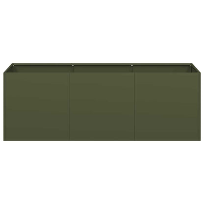 Fioriera Verde Oliva 120x40x40 cm in Acciaio Laminato a Freddo | homemem39