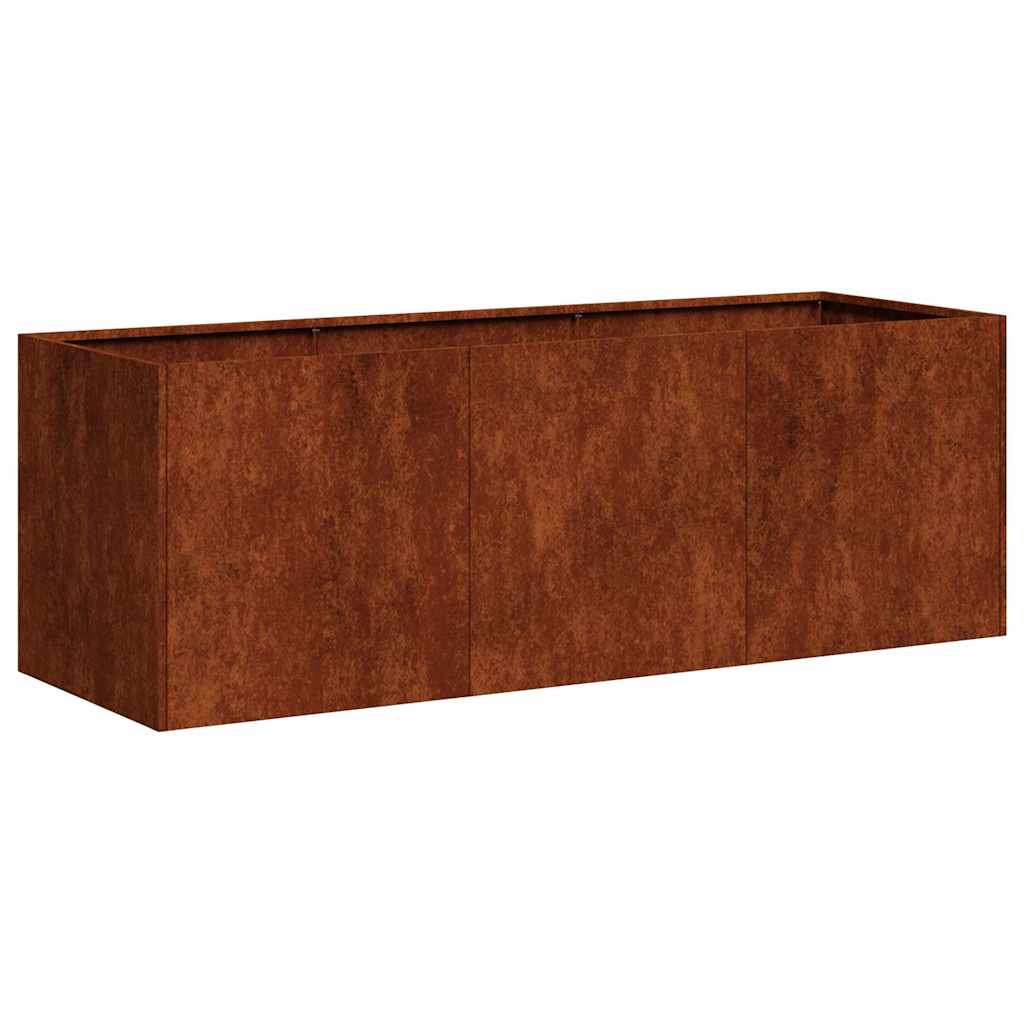 Fioriera Arrugginita 120x40x40 cm in Acciaio Corten