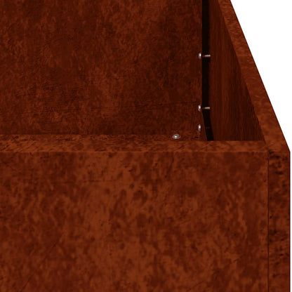 Fioriera Arrugginita 120x40x40 cm in Acciaio Corten