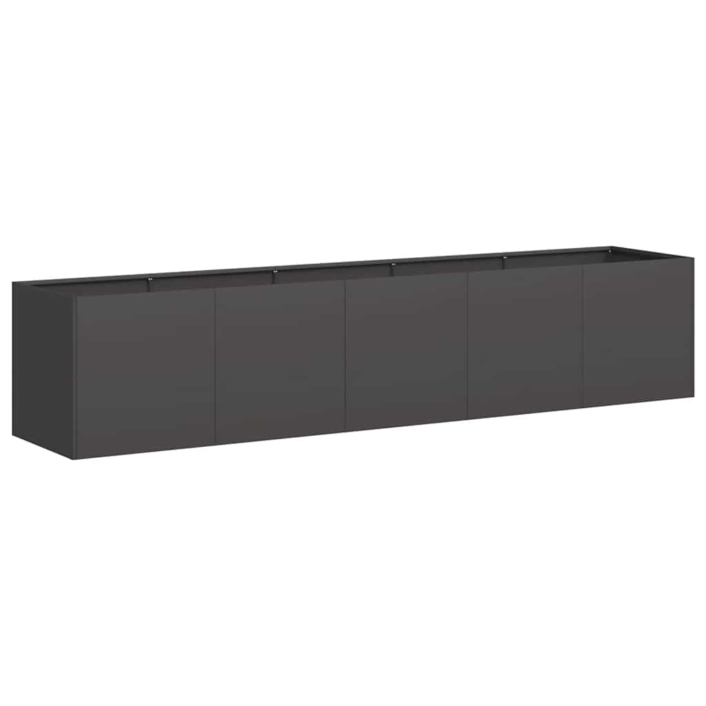 Fioriera Nera 200x40x40 cm Acciaio Laminato a Freddo