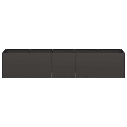 Fioriera Nera 200x40x40 cm Acciaio Laminato a Freddo
