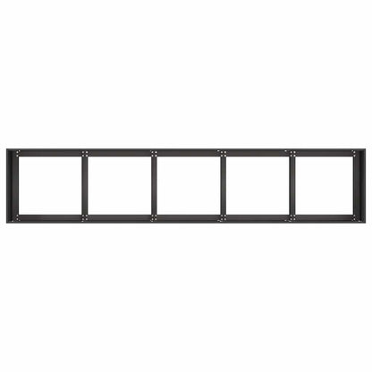 Fioriera Nera 200x40x40 cm Acciaio Laminato a Freddo