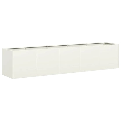 Fioriera Bianca 200x40x40 cm in Acciaio Laminato a Freddo