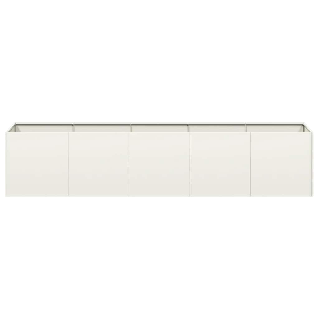 Fioriera Bianca 200x40x40 cm in Acciaio Laminato a Freddo