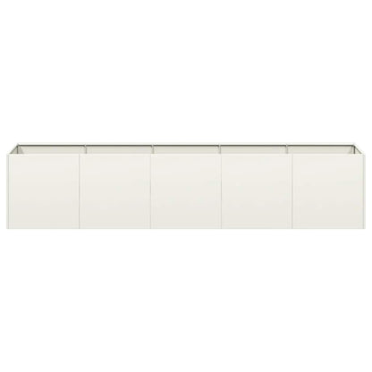 Fioriera Bianca 200x40x40 cm in Acciaio Laminato a Freddo
