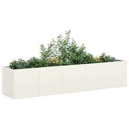 Fioriera Bianca 200x40x40 cm in Acciaio Laminato a Freddo