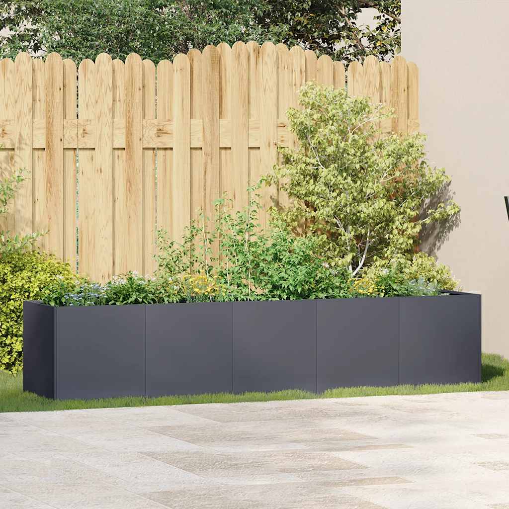 Fioriera Antracite 200x40x40 cm Acciaio laminato a freddo