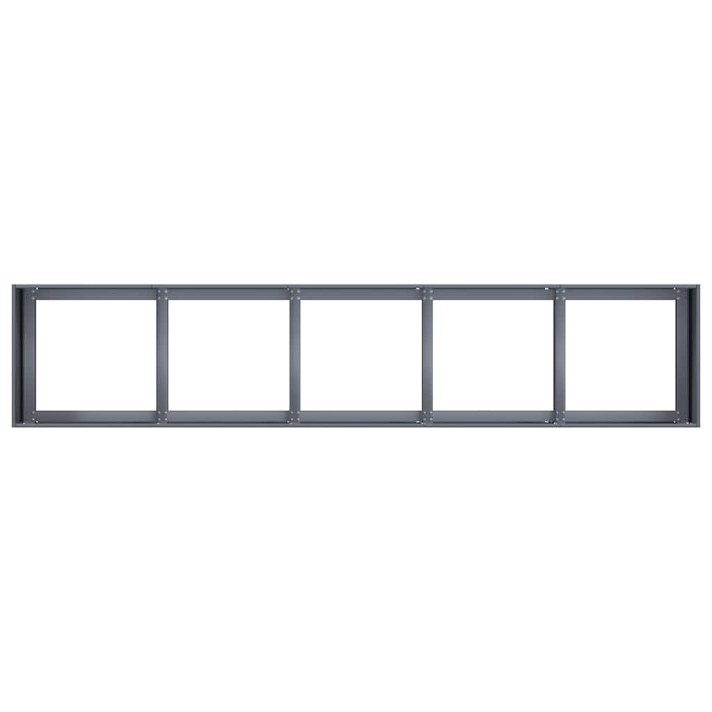 Fioriera Antracite 200x40x40 cm Acciaio laminato a freddo