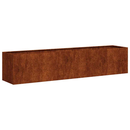 Fioriera Arrugginita 200x40x40 cm in Acciaio Corten | homemem39