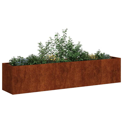 Fioriera Arrugginita 200x40x40 cm in Acciaio Corten | homemem39