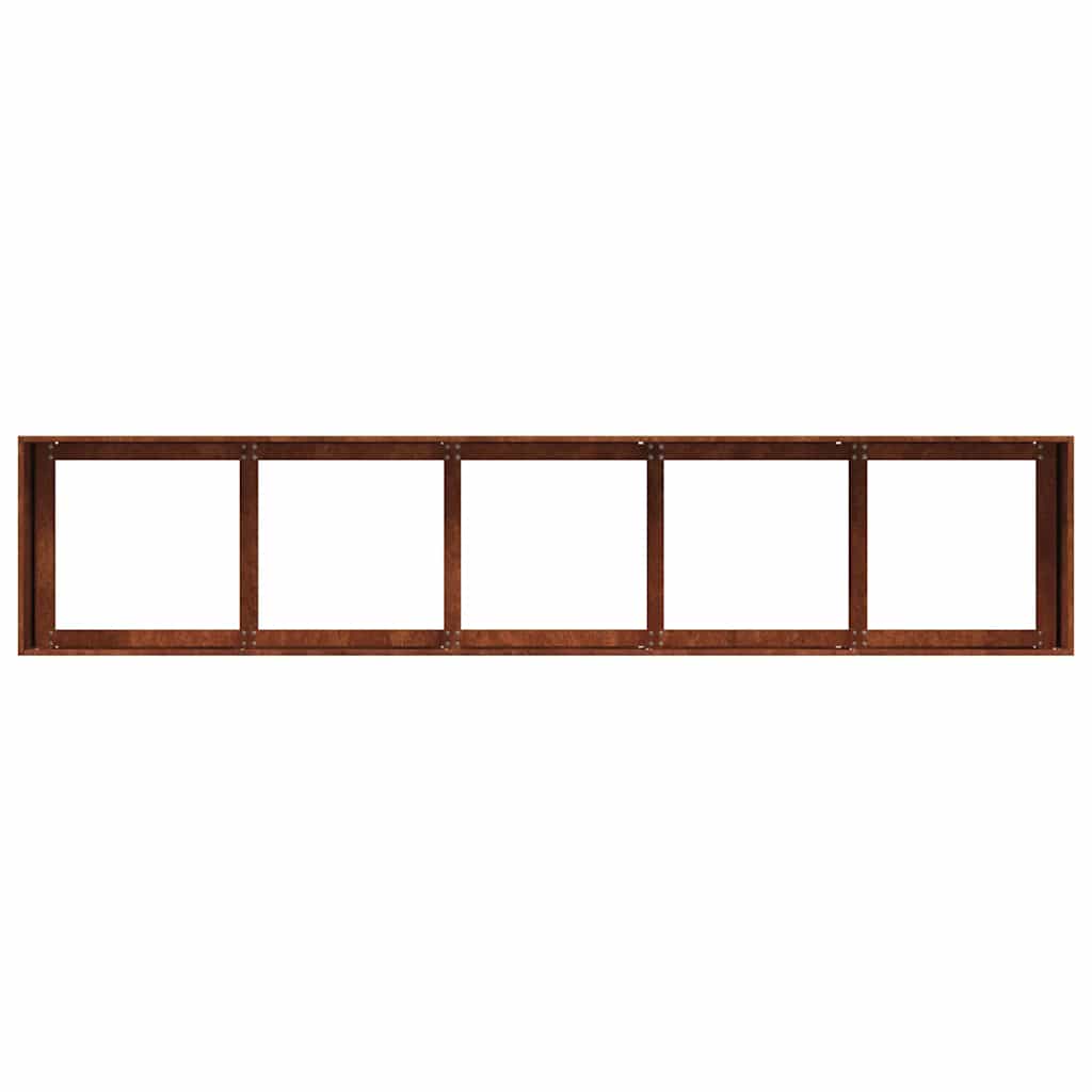 Fioriera Arrugginita 200x40x40 cm in Acciaio Corten | homemem39