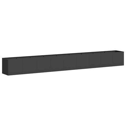 Fioriera Nera 360x40x40 cm in Acciaio Laminato a Freddo