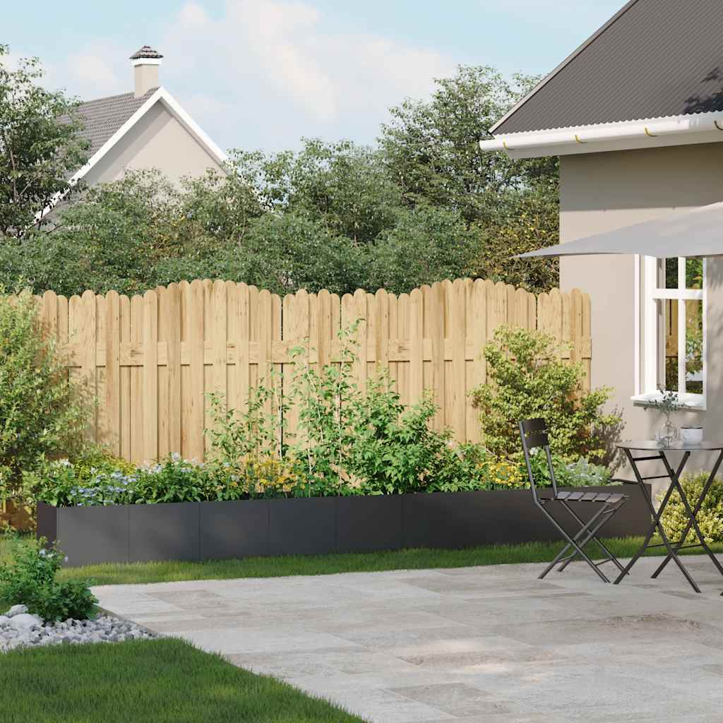 Fioriera Nera 360x40x40 cm in Acciaio Laminato a Freddo