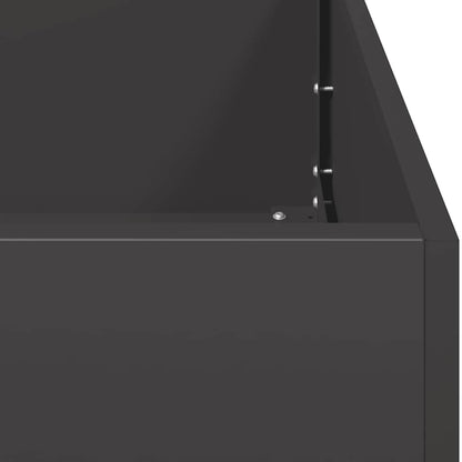 Fioriera Nera 360x40x40 cm in Acciaio Laminato a Freddo